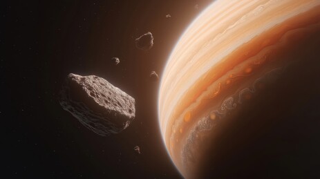 太空木星与陨石