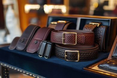 精致皮革表带和腰带