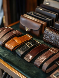 精致皮革表带和腰带