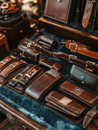 精致皮革表带和腰带