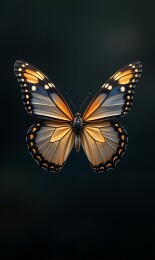 两只蝴蝶飞在空中