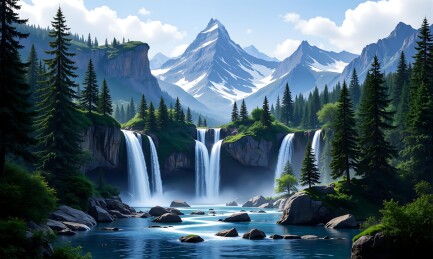 壮丽的瀑布美景