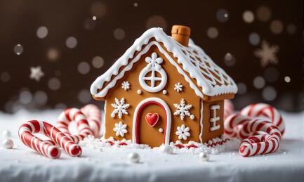 姜饼屋糖果雪地