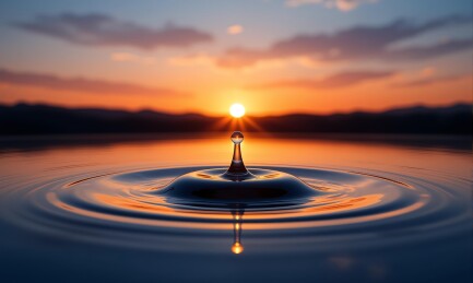 滴水映日落