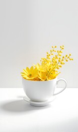 黃色的小花和嫩枝