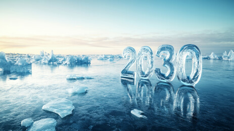 湖面冰雕立体数字2028