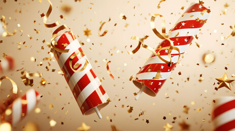 红白相间节庆拉炮