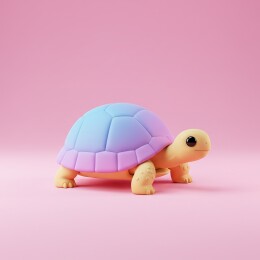 卡通小乌龟可爱童趣治愈系3D插图