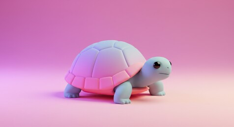 卡通小乌龟可爱童趣治愈系3D插图