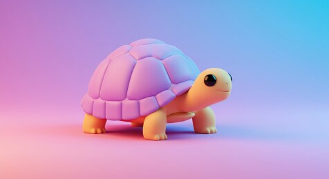 卡通小乌龟可爱童趣治愈系3D插图