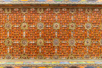 中国新疆喀什香妃园中加满清真寺房顶藻井