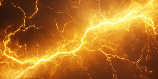 橙黄色闪电特效背景