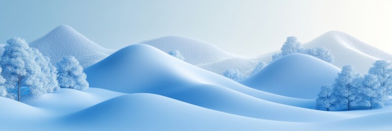 白色调的冬日雪景