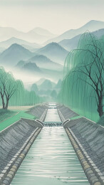 人工修建的水渠水利设施