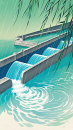 人工修建的水渠水利设施