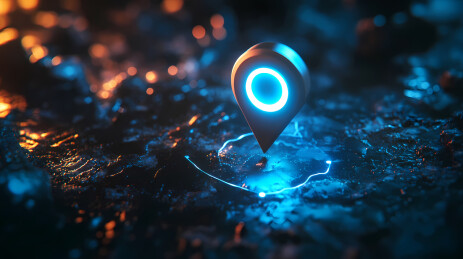 蓝色定位针科幻效果