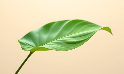 一片绿叶随风飘扬