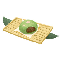 竹编盘青团节气传统食物