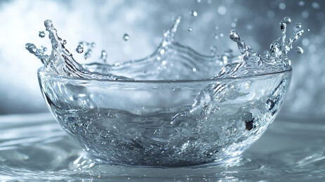 水滴在水中飞溅的特写镜头