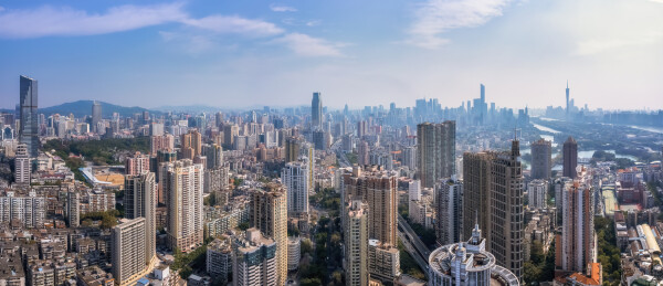 航拍惠州惠城江北CBD城市天际线大景