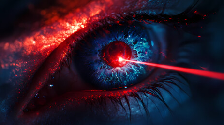 蓝红色眼球图像