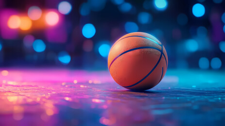 篮球与蓝紫背景