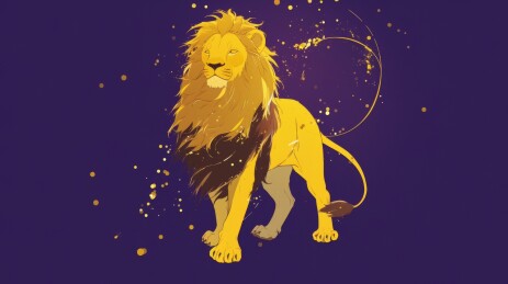 金色雄狮背景插图