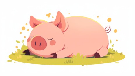 酣睡小猪背景插图