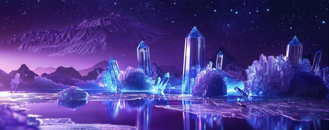 紫色水晶能量堆科技背景