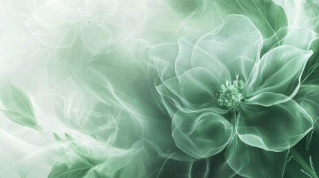 淡雅绿意花卉艺术自然