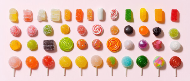 五彩缤纷的糖果和棒棒糖