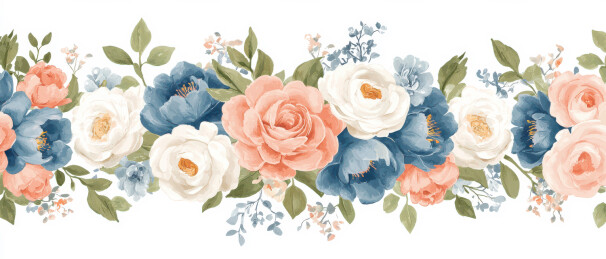 优雅的花卉边界设计