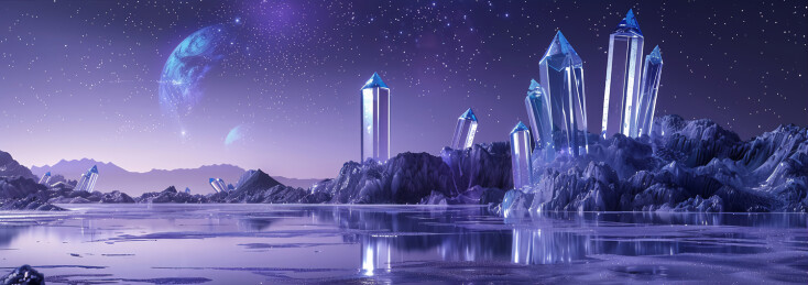 紫色水晶能量堆科技背景