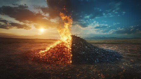 火焰与烟雾的对比