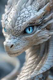 银色龙首塑料雕塑