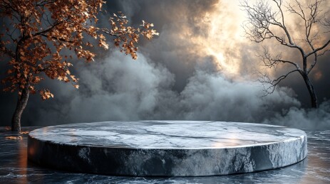 马赛克黑 Halloween 背景演讲台