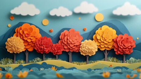 纸板胶水纸做卡通树