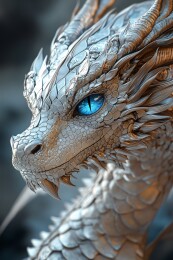 银色龙首塑料雕塑