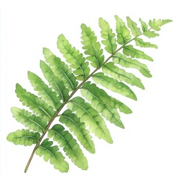水彩画风格蕨类植物树叶