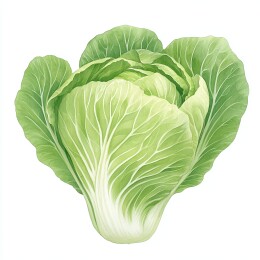 水彩画风格绿叶蔬菜白菜