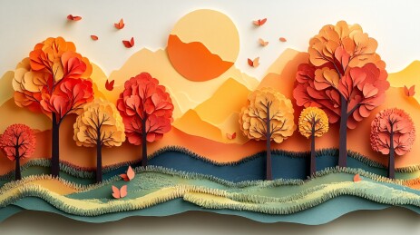 纸板胶水纸做卡通树