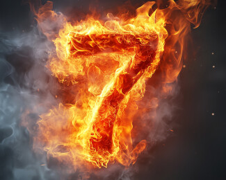 燃烧的火焰文字数字7