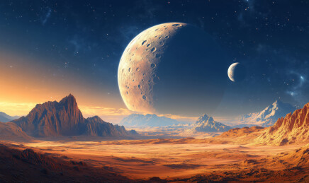 月球地面的梦幻场景