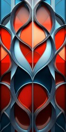 具有强烈视觉冲击的红蓝色几何装饰图案