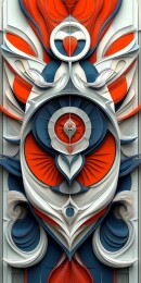 具有强烈视觉冲击的红蓝色几何装饰图案