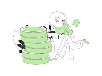 节日购物进行电商网购的人物扁平矢量概念运