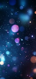 深蓝色背景上梦幻的彩色光斑星空图