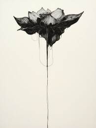 长茎花卉手绘图