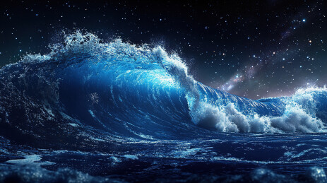 海浪在海面上飞溅的特写镜头