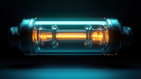 荧光灯管内部结构的精密展示